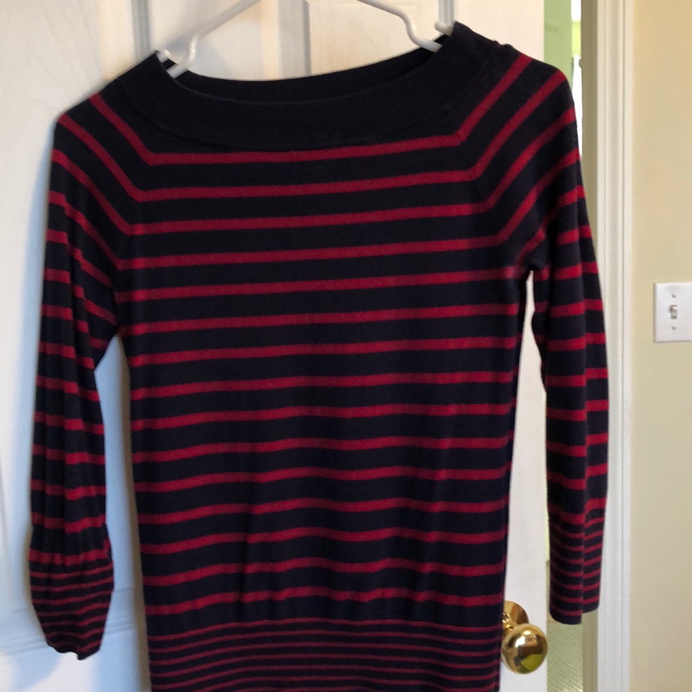 Three quarter Talbots stripped sweater